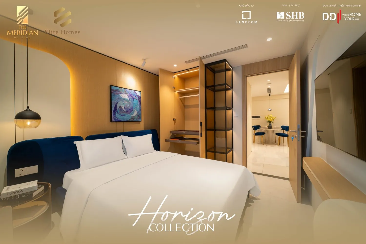 Căn 2PN của dự án The Meridian: Đẳng cấp trong từng đường nét, sang trọng trong mỗi điểm chạm. Ảnh: Nhà mẫu của DDI.