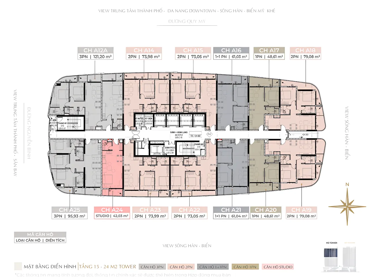 Layout tầng điển hình của căn hộ Diamond Tower. Ảnh: DDI.