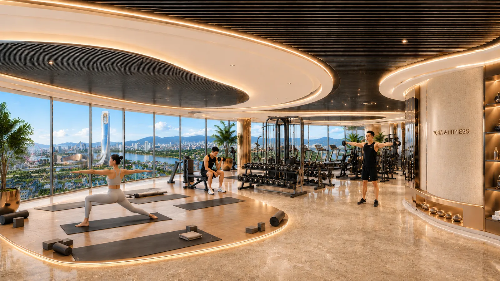 Không gian Fitness & Yoga hiện đại ngay trong tòa nhà. Ảnh: DDI.
