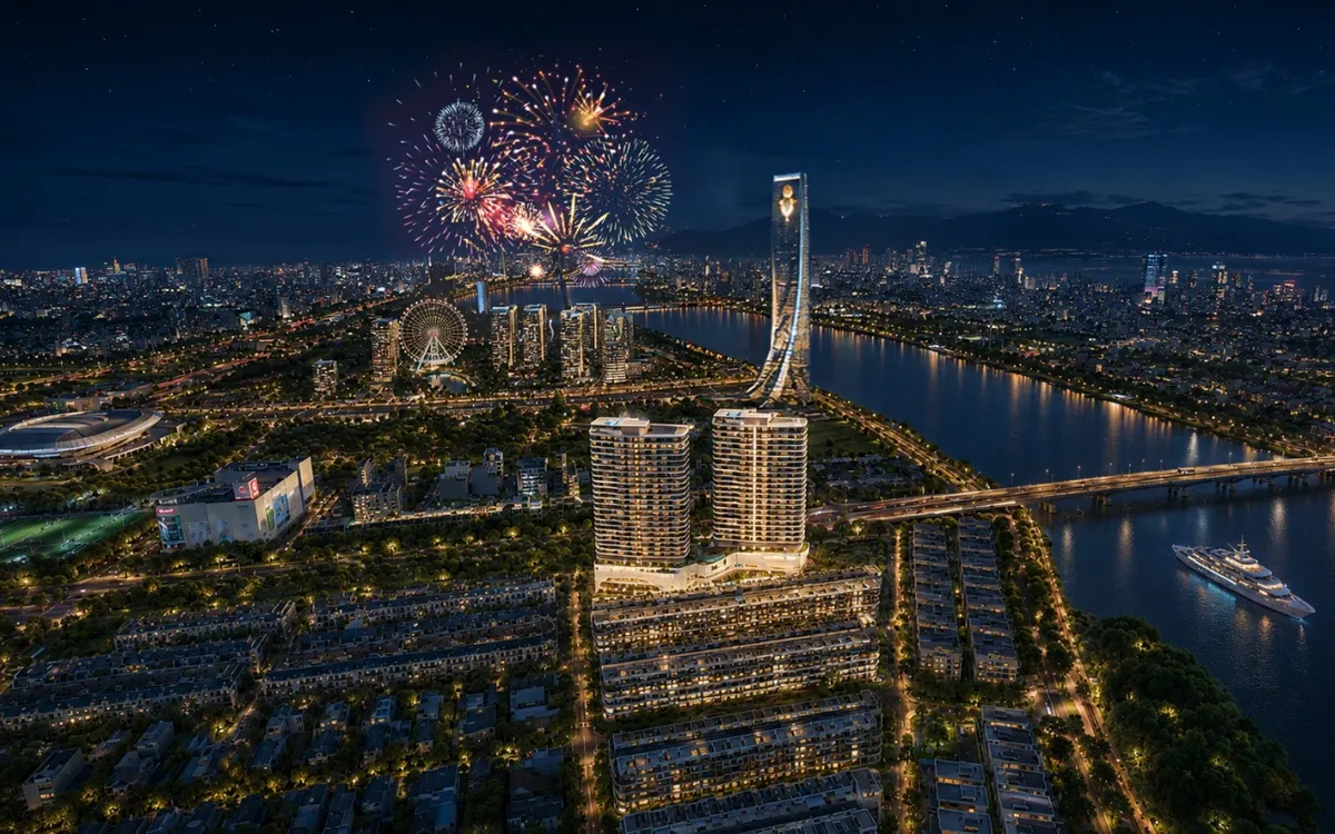 Bất động sản ven sông Hàn đón sóng đầu tư. Ảnh: Dự án The Meridian.